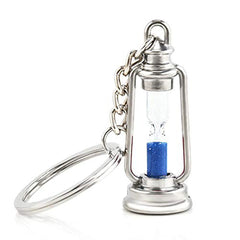Hour Glass Sand Clock Timer Lamp Lantern Blue Pink Key Chain Pack 2