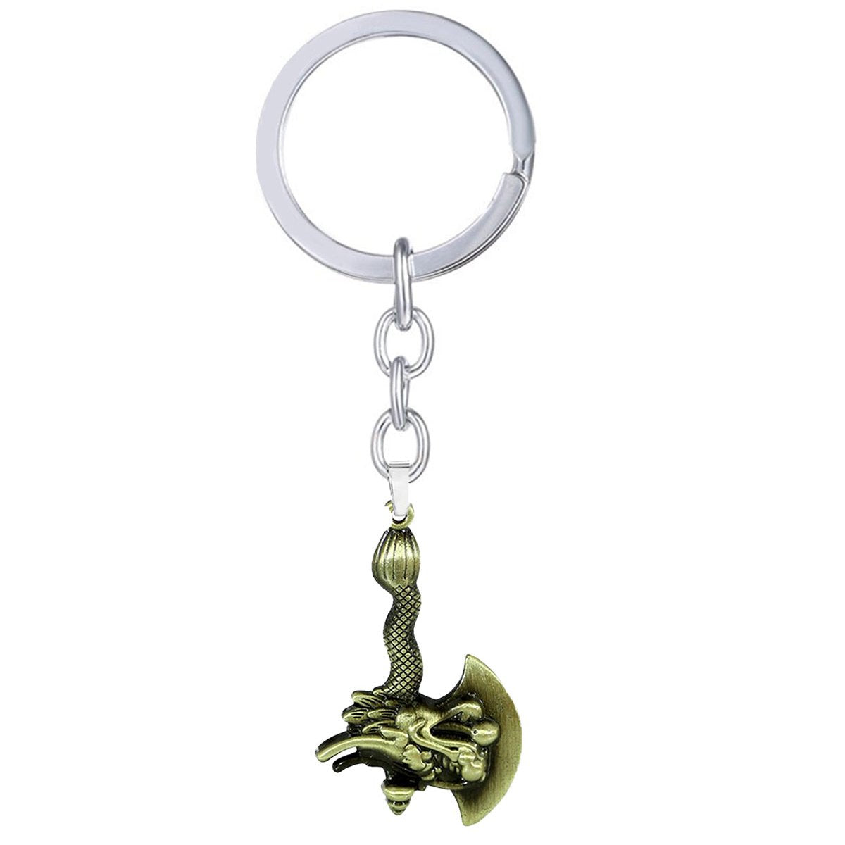 Zodiac Dragon Axe Brass Statement Key Chain Key Ring