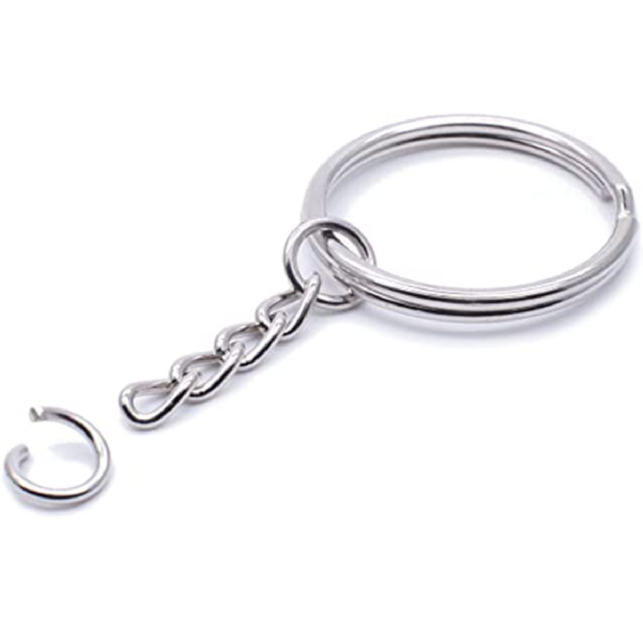 Stainless Steel Keychain For Women Men Silver