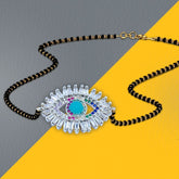 Turkish Evil Eye Good Luck CZ Mangalsutra Chain Necklace