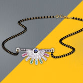 Delicate Rainbow Colourful Silver Mangalsutra Chain Necklace