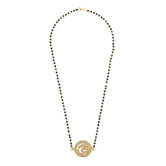 Aum Om 18K Gold CZ Adjustable Mangalsutra Chain Necklace