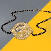 Aum Om 18K Gold CZ Adjustable Mangalsutra Chain Necklace