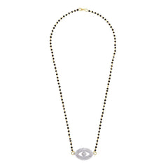 Turkish Evil Eye Good Luck Baguette Cz Mangalsutra Chain Necklace