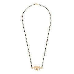 Turkish Evil Eye Good Luck Baguette Cz Mangalsutra Chain Necklace