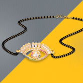 Turkish Evil Eye Good Luck Baguette Cz Mangalsutra Chain Necklace
