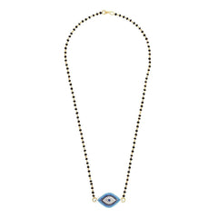 Turkish Blue Evil Eye Good Luck CZ Mangalsutra Chain Necklace