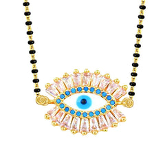 Turkish Blue Evil Eye Good Luck CZ Slider Expandable Bracelet