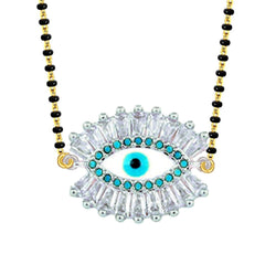 Turkish Blue Evil Eye Good Luck CZ Slider Expandable Bracelet