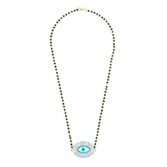 Turkish Blue Evil Eye Good Luck CZ Slider Expandable Bracelet