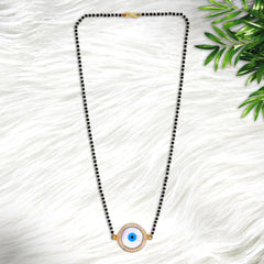 Turkish Evil Eye Nazariya Mother Of Pearl Zircon American Diamond Charm Mangalsutra For Women