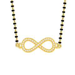 Infinity Zircon American Diamond Charm 22K Gold Mangalsutra Women