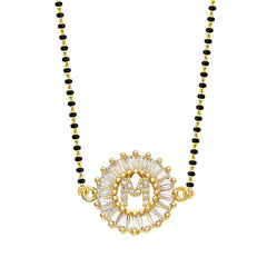 Customised Alphabet Initial Letters Baguette CZ Gold Mangalsutra