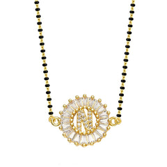Customised Alphabet Initial Letters Baguette CZ Gold Mangalsutra
