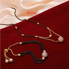 Cubic Zirconia Beads Copper Gold Hand Neck Mangalsutra Bracelet Women