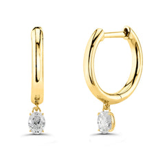 Oval Shape Crystal Clip On Earring