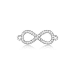 Infinity Silver Cubic Zirconia American Diamond Centre Pcs For Women