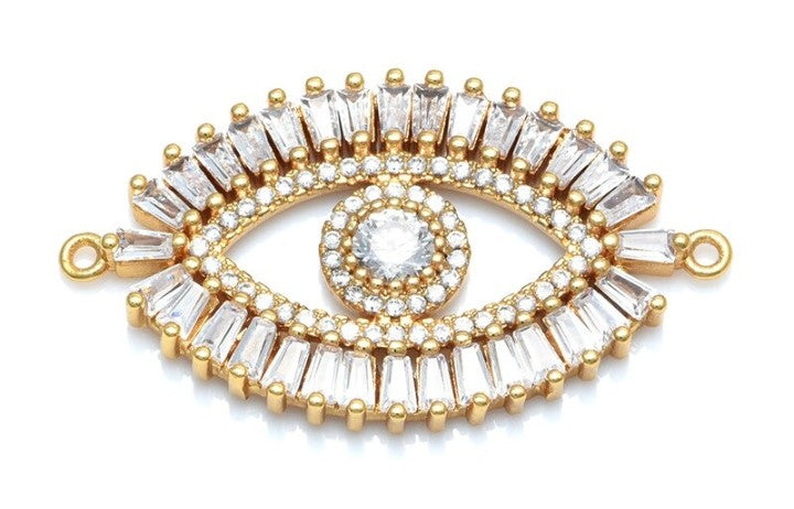 Turkish Gold Evil Eye Cubic Zirconia Diamond Centre Pcs For Women