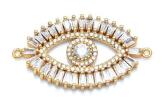 Turkish Gold Evil Eye Cubic Zirconia Diamond Centre Pcs For Women