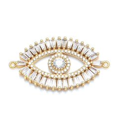 Turkish Gold Evil Eye Cubic Zirconia Diamond Centre Pcs For Women