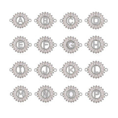 Initial Letter Silver American Diamond Crystal Charm Women Girl