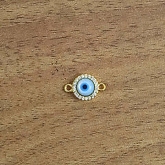Round Gold Evil Eye Cubic Zirconia Cz Centre Pcs For Women