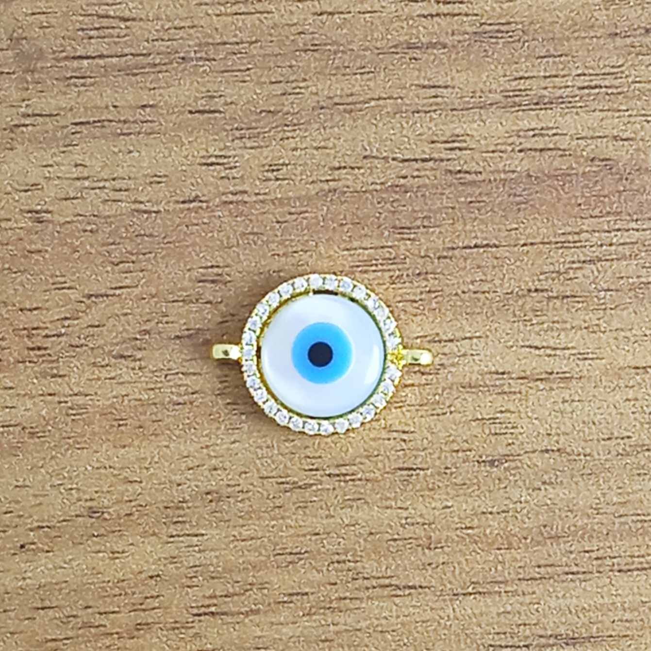 Evil Eye Nazariya Mother Of Pearl Zircon CZ Charm Centre Pcs