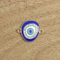 Turkish Blue Evil Eye Cubic Zirconia Gold Slider Centre Pcs For Women