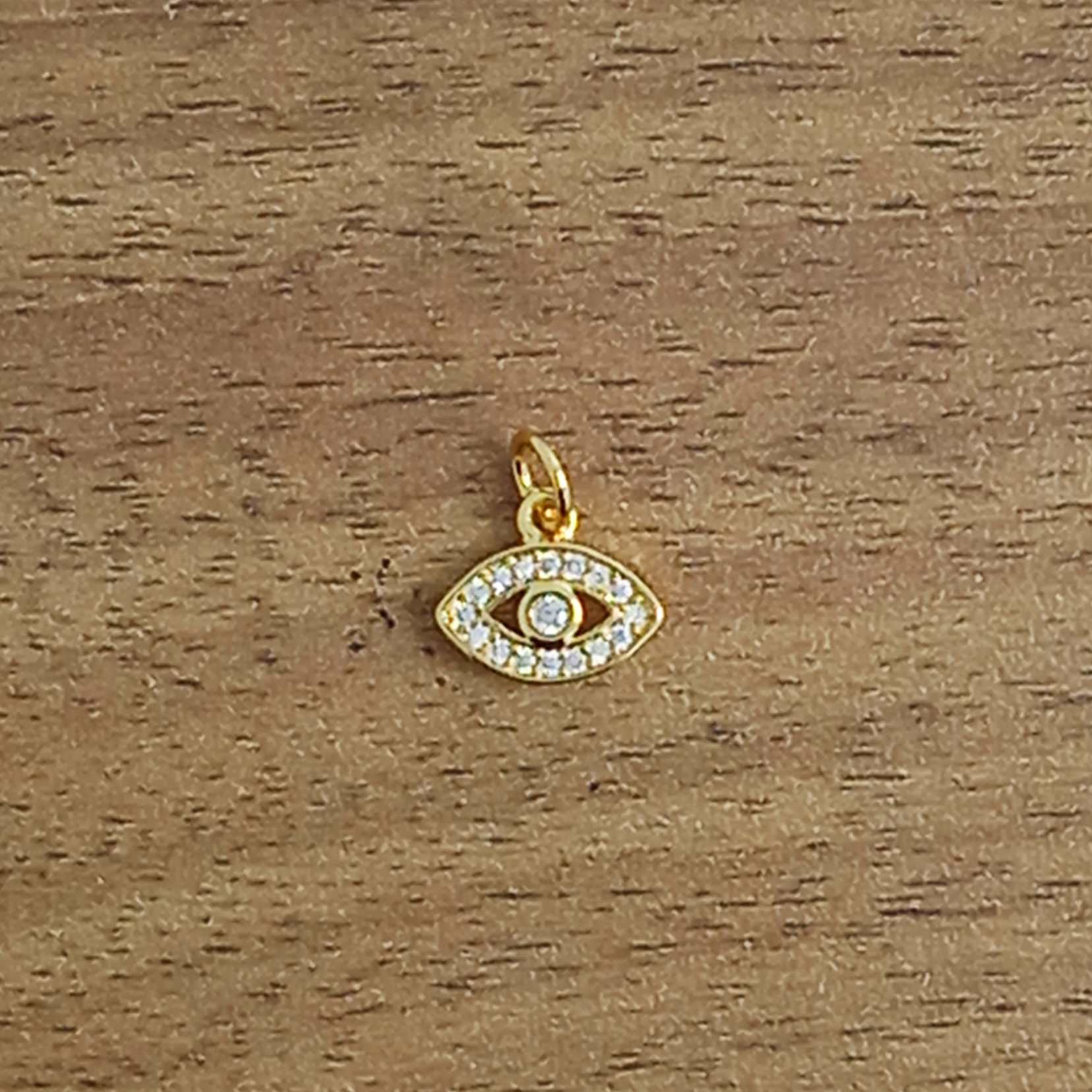 Evil Eye Nazariya Gold American Diamond Charm Pendant Necklace