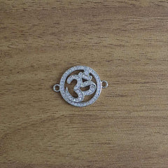 Aum Om Silver Cubic Zirconia American Diamond Centre Pcs For Women