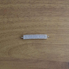 Silver Baguette Cubic Zirconia American Diamond Centre Pcs For Women
