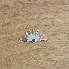 Rainbow Colour Silver Cubic Zirconia American Diamond Centre Pcs For Women