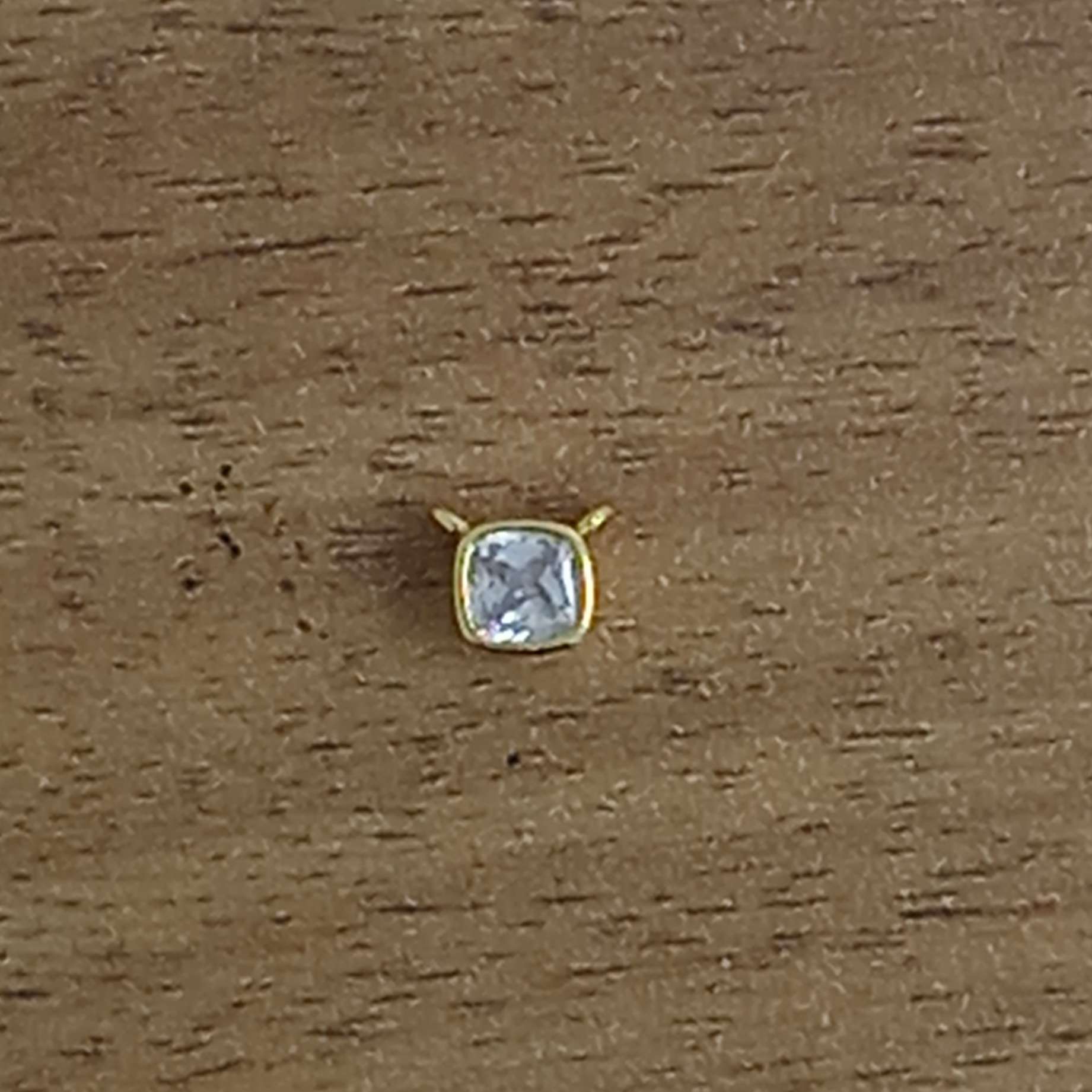 Cushion Cut Dainty Solitaire Cubic Zirconia 18K Gold Pendant Necklace For Women