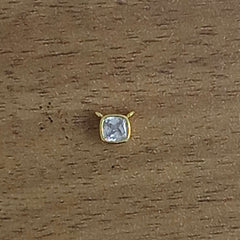 Cushion Cut Dainty Solitaire Cubic Zirconia 18K Gold Pendant Necklace For Women