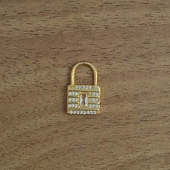 Lock 18K Gold Plated Crystal Cubic Zirconia Pendant Necklace For Women