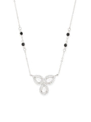 Copper Flower Pear Cut Kundan Cubic Zirconia Gold Neck Mangalsutra Chain For Women