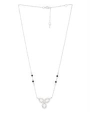 Copper Flower Pear Cut Kundan Cubic Zirconia Gold Neck Mangalsutra Chain For Women