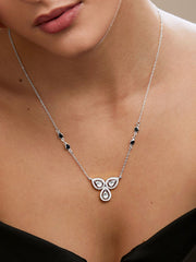 Copper Flower Pear Cut Kundan Cubic Zirconia Gold Neck Mangalsutra Chain For Women