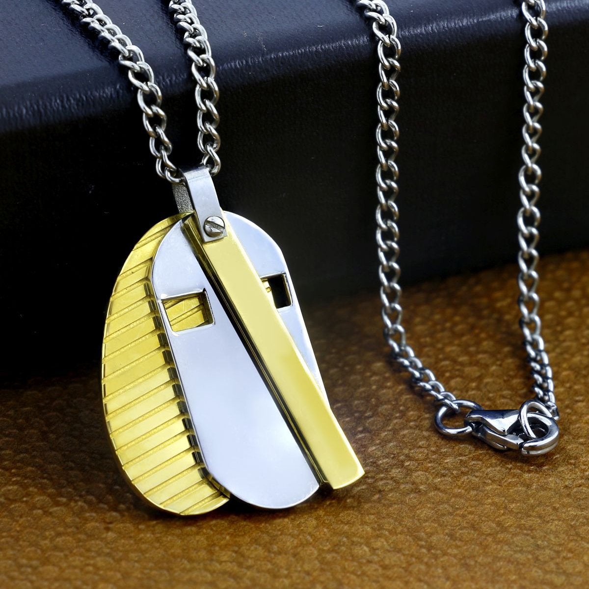 Triple Layer Gold Plated Stainless Steel Inori Pendant Chain Men