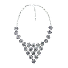 Tribal Bohemian Green Crystal Antique Oxidised German Silver Necklace