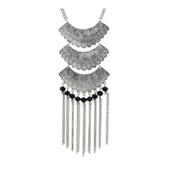 Oxidised Tribal Matte Rhodium Plated Beads Silver Choker Necklace