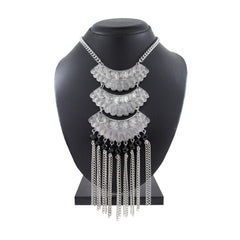 Oxidised Tribal Matte Rhodium Plated Beads Silver Choker Necklace
