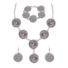 Oxidised Tribal Rope Bohemian German Silver Necklace Earring Bracelet