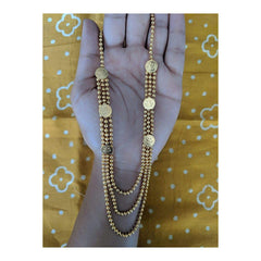 Lakshmi Coin Temple 22K Gold Brass Ball Chain Necklace Chain For Women