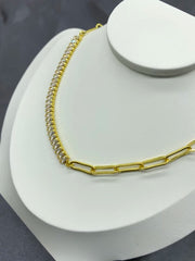 Gold Baguette Choker Cubic Zirconia Chain For Women