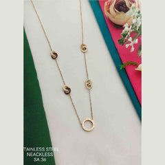 Round Roman Black Rose Gold Stainless Steel Necklace Pendant Chain Women