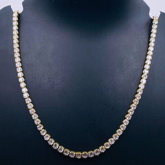Cubic Zirconia Solitaire Tennis 18K Gold Necklace Chain for Women
