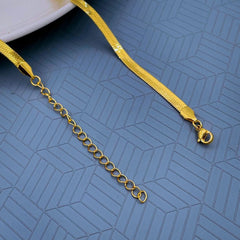 Snake Cubic Zirconia 18K Gold Stainless Steel Necklace Chain 18" for Women