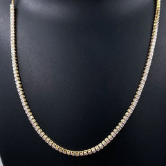 Dainty Solitaire Cubic Zirconia Gold Adjustable Necklace Chain Women