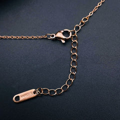 Black White Clover Flower Rose Gold Stainless Steel Y Necklace for Women